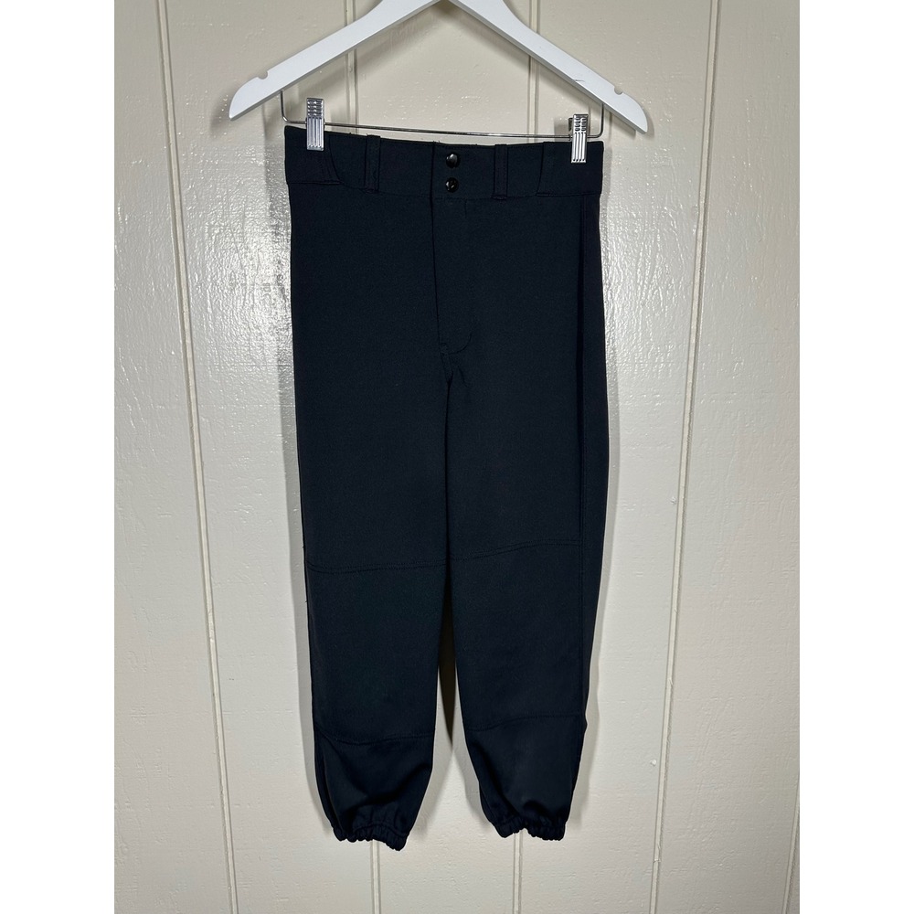 Champro Baseball Pants Youth L Black Classic Solid Reinforced Knee Athletic